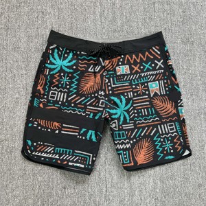 Shorts de Baño para Hombre con Estampado Geométrico, Secado Rápido, Cintura con Cordón Ajustable, Casuales, con Bolsillos - Product Image 1
