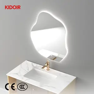 Kidoir Ce Led Backlit Safe Corner Modern Shower Room Wall Mirror Anti-Fog Smart Bathroom Led Mirror For Villa Hotel Project