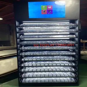 定制金属地板立式烟店香烟展示架带电视烟店