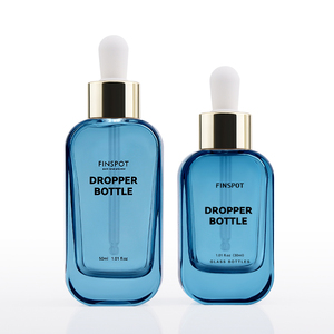 Flacon compte-gouttes en verre transparent givré de luxe de 30 ml compte-gouttes givré à dessus doré carré de 30 ml compte-gouttes givré à dessus doré de 30 ml - Product Image 3