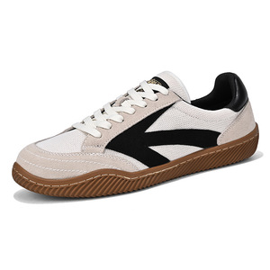 Sneakers rétro en mesh pour hommes, bout rond, semelle en caoutchouc respirante, légères, chaussures de marche décontractées, style décontracté, couleur blanc et noir - Product Image 5