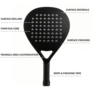 <span class=keywords><strong>Raquette</strong></span> de <span class=keywords><strong>padel</strong></span> en fibre de carbone personnalisée de haute qualité 18K, cadre rond créatif, noyau en mousse EVA, OEM/ODM, vente en gros d'usine - Product Image 5