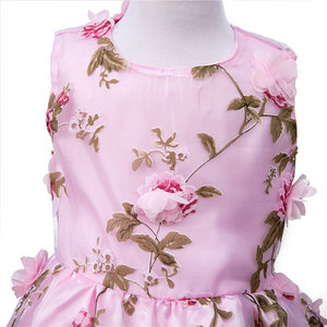 Venta al por mayor 2019 de satén vestido de princesa chica 3d flor princesa vestido de boda traje de niño conjunto de ropa y vestido - Product Image 5