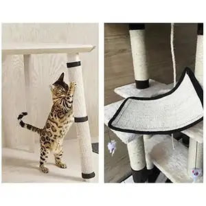 Ayrılabilir çevre dostu doğal Sisal halı kanepe kalkan mobilya kedi Anti tırmalama Mat Scratcher ped