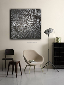 Nghệ thuật đương đại sơn dầu trên vải kết cấu kết cấu bạc màu Xám sơn hiện đại nhà văn phòng trang trí trừu tượng tường nghệ thuật - Product Image 5