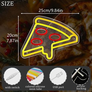 Letrero de Pizza para Publicidad de Restaurantes de Comida Rápida, Bodas, Oficinas - Decoración de Luz LED de Neón Amarilla para <span class=keywords><strong>Pizzería</strong></span>, Cocina, Sala de Estar, Estacionamiento - Product Image 6
