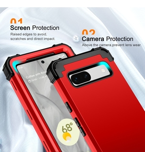 Armure hybride robuste défenseur mode 3 en 1 antichoc à fort impact 360 protection complète pour <span class=keywords><strong>Google</strong></span> <span class=keywords><strong>Pixel</strong></span> 7A 7 6 6a 5 5a étui - Product Image 2