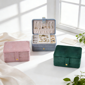 Exquisite <b>Small</b> Portable Travel Jewelry <b>Box</b> Luxury Velvet <b>Storage</b> <b>Box</b> For Gold Rings Earrings Necklaces - Product Image 2