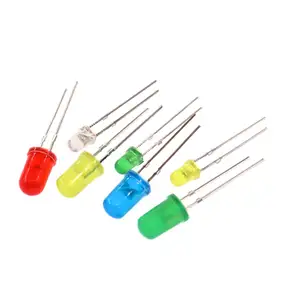 5mm LED lamba/LED diyot beyaz/kırmızı/sarı/yeşil/mavi/turuncu dağınık renk DIP F5