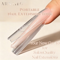 ARNAILO Puntas de Uñas de Plástico ABS Reutilizables de Cobertura Completa, Estilo Doble Forma Sándwich, Ataúd Francés, Cuadradas, Ovaladas, Stiletto, de Larga Duración
