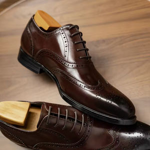 Chaussures Oxford pour hommes en cuir véritable de haute qualité - Imperméables, respirantes, légères, antidérapantes, à lacets, pour occasions formelles, affaires et soirées - Product Image 5