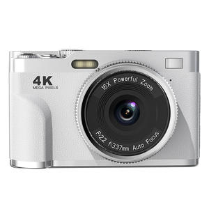 กล้องดิจิตอลย้อนยุคพร้อมด้ามจับหนังพรีเมียม 4K 68MP CMOS F1.22 f=3.37 มม. โฟกัสอัตโนมัติ ซูมกำลังสูง 16 เท่า กล้องวีล็อกสำหรับนักเรียน - Product Image 1