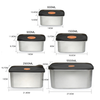 Boîte à pain simple Conteneur de stockage de cuisine Boîte à pain Bpa Conteneur de stockage des aliments Boîte à lunch Boîte de rangement en acier inoxydable