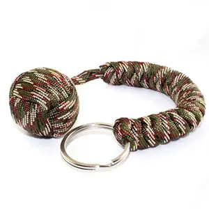 Yürüyüş/kamp survival kendini savunma 550 paracord maymun yumruk çelik top ile