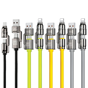 Cable de Carga Multiusos 4 en 1 de 240W, PD 3.1, Silicona Líquida, USB A/C a C, Cable Lightning de 1m 2m para MacBook, iPhone, <span class=keywords><strong>iPad</strong></span> - Product Image 2