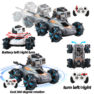 FlytecRC Y51 Coche <span class=keywords><strong>RC</strong></span> Anfibio con Pistola <span class=keywords><strong>de</strong></span> Agua 2.4G 4WD Vehículo <span class=keywords><strong>de</strong></span> <span class=keywords><strong>Combate</strong></span> con Pulverizador 360 °   Juguete Acrobático para Niños - Product Image 3