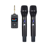 Système dynamique sans fil double UHF D80 avec microphones portatifs rechargeables et récepteur USB-C Plug-and-Play pour scène et karaoké