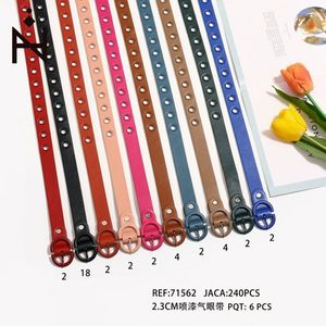 Ruban à œillets pour ceintures en tissu, 2.3Cm, 6 pièces, sangles réglables colorées avec boucles métalliques - Product Image 1