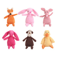 Jouet à mâcher en peluche couineur pour chien, motifs singe, cochon, canard, renard, pour la dentition et le nettoyage des dents, vente en gros, usine OEM personnalisée