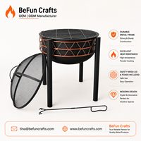 Brasero d'extérieur moderne haut de gamme pour un style de vie en plein air, avec couvercle en maille, chauffage de patio en métal robuste pour le camping en extérieur
