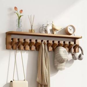 Wooden Piano Key Coat Hook Wall Mounted Self Adhesive Entryway <b>Storage</b> Rack For Keys <b>Clothes</b> Decorative Organizer - Product Image 2