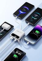 RUNCEIN grosir Power Bank kualitas tinggi 10000mAh pengisian cepat dengan kabel 3 in 1 Power Bank telepon portabel Powerbaks