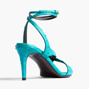 Sandali da Donna <span class=keywords><strong>con</strong></span> Cinturino Incrociato e Fibbia alla Caviglia, Punta Rotonda, Tacchi Eleganti da Sera, Sandali in Pelle Esotica, Vendita all'Ingrosso OEM - Product Image 3