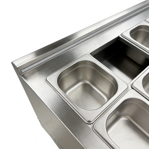 Frigorifero Commerciale Grande Capacità per Preparazione Pizza, Stazione di Lavoro in Acciaio Inox, Frigorifero per Sandwich e Insalate con <span class=keywords><strong>Cassetti</strong></span> - Product Image 4