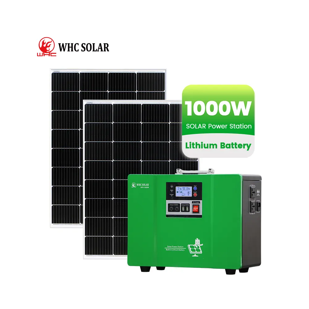 WHC supply best price 1000w off grid complete solar system home solar panel home generator easy energy solar system for house