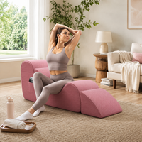 Ensemble de fauteuils de yoga pour adultes, chaise longue ergonomique avec coussin lombaire et ottoman pour le salon, pour les étirements et la relaxation