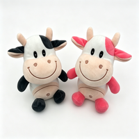 Jouets en peluche mignons singe et vache, figurines d'animaux en peluche douces pour la décoration de la maison, ornements de bureau et cadeaux kawaii