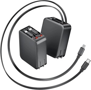 Cargador Gan de 35W con cable retráctil incorporado, cargador de pared PD3.0 <span class=keywords><strong>para</strong></span> <span class=keywords><strong>iPhone</strong></span>, iPad, Macbook y portátil, certificado PSE & U'L, de 1/2" - Product Image 1
