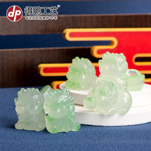 เครื่องประดับหยกพิกซิวขนาดเล็ก งานแกะสลักเรซิ่นทรงกลม ของตกแต่งบ้าน - Product Image 3