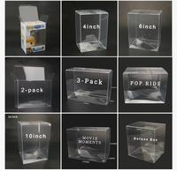Boîte de présentation pliable en plastique PET transparent de 0,35 mm avec gaufrage, sans acide, pour objets de collection