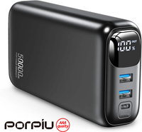 Nuevo Banco de Energía Portátil Personalizado de 50000mAh Ultra Delgado con Pantalla LED y Carga Rápida PD de 22.5W para Teléfonos Celulares y /