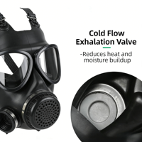 Masque facial intégral tactique anti-gaz, masque de survie nucléaire et chimique pour gaz, vapeurs, produits chimiques, peinture au pistolet, poussière, rénovation