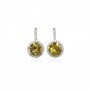 Boucles d'oreilles pendantes de luxe en citrine, argent 925, sertissage clos en cristal naturel, bijoux de fête pour femme - Product Image 1