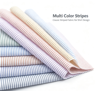 Tissu en polyester/coton jacquard sergé microfibre teint en fil à rayures pour chemises, vente en gros, stock disponible