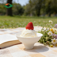 Gobelet à crème glacée et yaourt glacé 400 ml, bol triangulaire blanc en pulpe de bagasse de canne à sucre