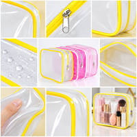 Sac de toilette en PVC personnalisé, transparent, imperméable, grande capacité, sac de rangement pour maquillage, sac à main pour femmes