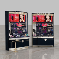 Comptoir de maquillage en bois personnalisé pour boutique de maquillage présentoir de maquillage avec boîte à lumière