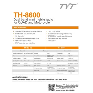 Sản Xuất Bán Xe Ô Tô Cơ Sở Thu Phát <span class=keywords><strong>Ham</strong></span> Đài Phát Thanh TH-8600 Không Thấm Nước <span class=keywords><strong>Vhf</strong></span> <span class=keywords><strong>Uhf</strong></span> <span class=keywords><strong>FM</strong></span> Xe Gắn Thu Phát - Product Image 4