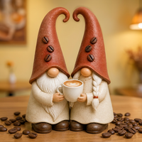 Estatua de Gnomo de Resina Personalizada con Forma de Corazón para Parejas, Decoración Creativa para Mesa de Cafetería, Figura de Dos Personas Enamoradas para Exhibición en Interiores