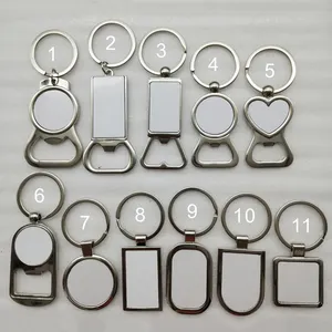 Sublimation Logo DIY benutzer definierte personal isierte Foto Sublimation Rohlinge Schlüssel ring Kette Flaschen öffner Metall Schlüssel bund