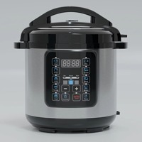 Panci Masak Listrik Multifungsi 6L dengan Layar LED Digital, Timer Preset, 12 Mode Memasak, dan Wadah Stainless Steel