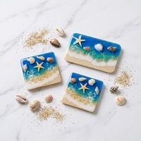 Imanes de Resina con Diseño de Olas del Océano - Adhesivos Decorativos para Refrigerador con Temática de Playa para Cocina, Hogar y Oficina