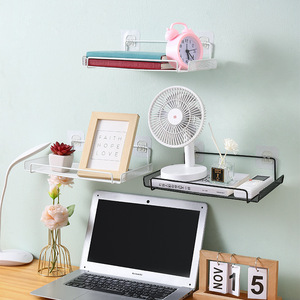 Wall Mounted Office Organizer Shelf Rectangle White And Black Hanging Storage For Desk Cable Management And Decorative Display - Product Image 1