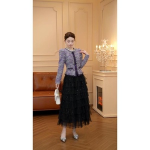 9108 [<span class=keywords><strong>Greo</strong></span> Classic] Stile Autunno/Inverno - Top a Rete con Perline e Strass, Effetto Due Pezzi, Vita Alta, Vestibilità Slim, Lavorazione Artigianale - Product Image 2