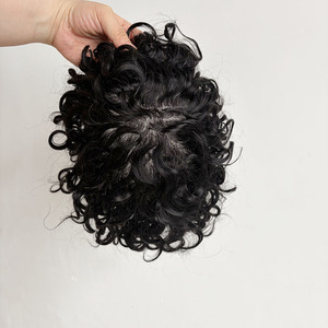 วิกผมแท้แบบเต็มศีรษะสำหรับผู้ชาย  ผมอินเดียแท้ Remy  แบบ Toupee  ระบบต่อผม  นุ่มลื่นเป็นธรรมชาติ  ลอนธรรมชาติ  ความหนาแน่น 100%  สามารถปรับแต่งการแบ่งผมได้ - Product Image 1