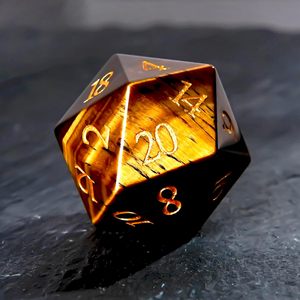 Dado D20 in Occhio di Tigre, 25mm, 20 Facce, Cristallo di Ametista per D&D, <span class=keywords><strong>Dungeons</strong></span> and Dragons, Giochi di Ruolo, MTG, Giochi da Tavolo - Product Image 4